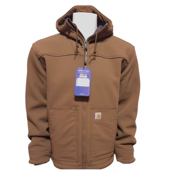 NWT Carhartt Super Dux Sherpa-Lined Jacket MED Brown Cozy & Durable ($149 MSRP) - Picture 1 of 13
